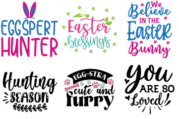 Decorative Easter and Holiday Invitation Bundle Vector Illustration for Packaging, Sticker, Motion Graphics