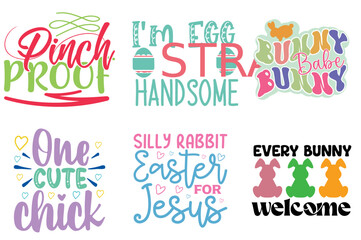Cute Easter Invitation Set Vector Illustration for Bookmark, Label, Postcard