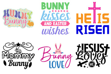 Modern Easter Labels And Badges Bundle Vector Illustration for Printable, Motion Graphics, Decal