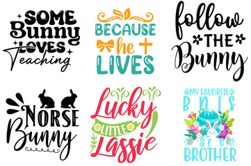 Minimal Easter Day Trendy Retro Style Illustration Set Vector Illustration for Packaging, Greeting Card, Printing Press