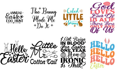 Creative Easter and Holiday Calligraphic Lettering Bundle Vector Illustration for Vouchers, Advertising, Flyer