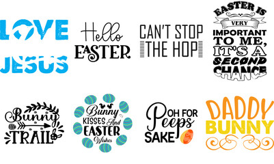 Minimalist Easter and Spring Quotes Bundle Vector Illustration for Social Media Post, Infographic, Advertisement