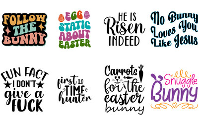 Creative Easter and Spring Typographic Emblems Bundle Vector Illustration for Packaging, Wrapping Paper, Vouchers