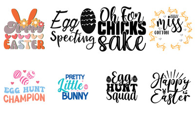 Minimal Easter and Spring Phrase Collection Vector Illustration for Decal, Greeting Card, Packaging