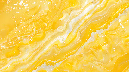 Yellow Gold fluid art marbling paint textured background