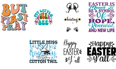 Minimalist Easter and Holiday Phrase Collection Vector Illustration for Printable, Announcement, Brochure