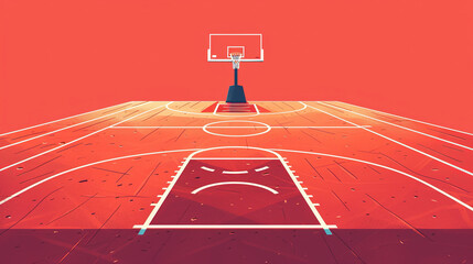 Basketball court, Sports arena, Basketball court with people fans, Professional basketball court arena background, generative ai
