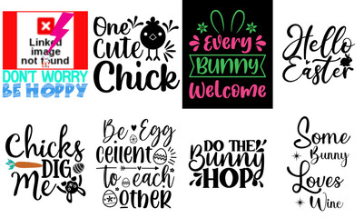 Minimalist Easter Inscription Bundle Vector Illustration for Sticker, Printable, Bookmark