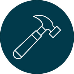 Hammer Line Filled Icon