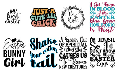 Decorative Easter Phrase Collection Vector Illustration for Advertising, Bookmark, Motion Graphics