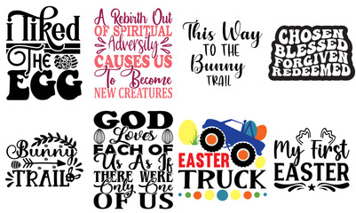 Creative Easter and Spring Calligraphic Lettering Collection Vector Illustration for T-Shirt Design, Sticker, Postcard