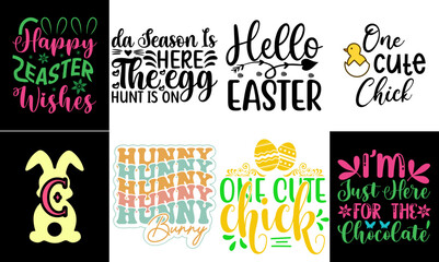 Fototapeta na wymiar Creative Easter and Spring Quotes Bundle Vector Illustration for Poster, Wrapping Paper, Brochure