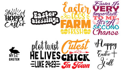 Vibrant Easter and Holiday Hand Lettering Bundle Vector Illustration for Book Cover, Presentation, Gift Card