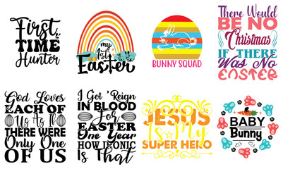 Modern Easter Inscription Set Vector Illustration for Banner, Infographic, Icon