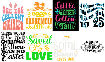 Minimal Easter Calligraphy Collection Vector Illustration for Gift Card, Packaging, Greeting Card