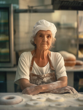senior woman baking