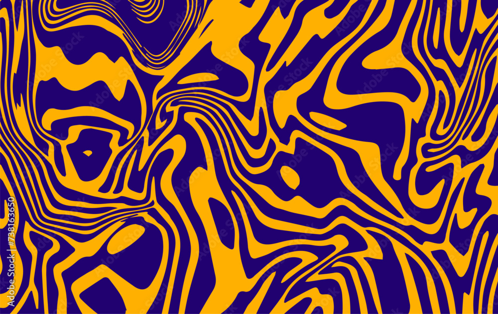Aufkleber Psychedelic background with abstract, trippy patterns with melting and distorting lines.