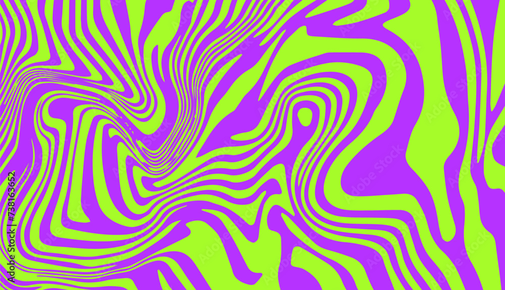Aufkleber Abstract trippy psychedelic background with melting and distorting lines.