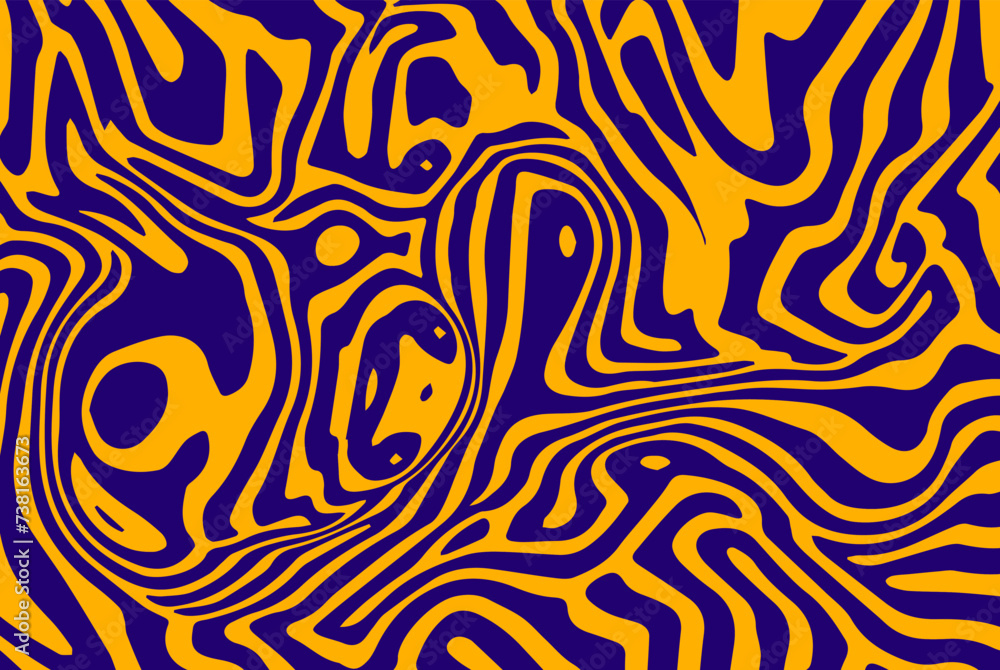 Poster Abstract trippy psychedelic background with melting and distorting lines.
