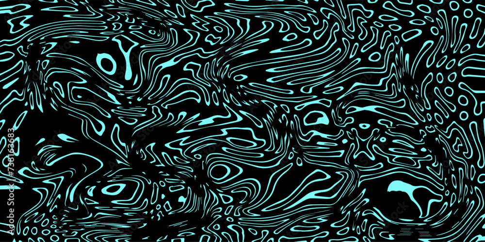 Poster Abstract trippy psychedelic background with melting and distorting lines.