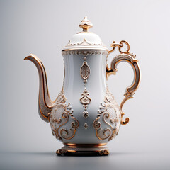Decorative Vintage Coffee Pot. isolated on grey background