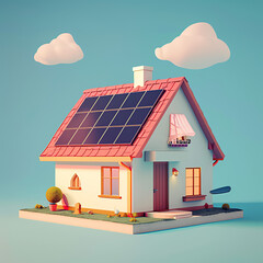 house with solar panels on roof