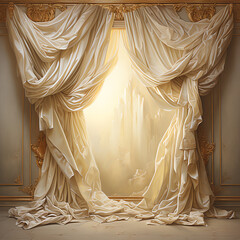golden curtain with curtains