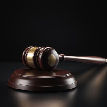wooden law gavel on a simple background