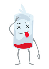 Low battery. Battery charge indicator icon. Discharged battery. Accumulator indicator power level, vector illustration