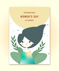 abstract design style international womens day 8 march  vertical poster template