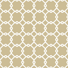 Naklejka premium Seamless ornament in arabian style. Geometric abstract golden and white andbackground. Grill with pattern for wallpapers and backgrounds
