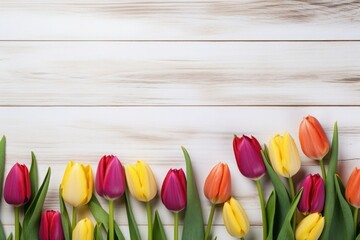 Tulips on a light background