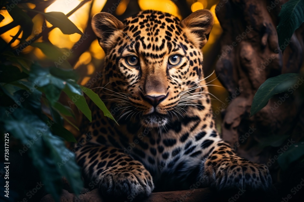 Canvas Prints A leopard on the hunt in the jungle