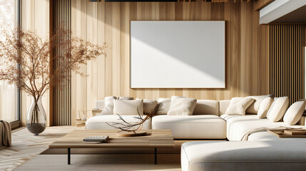 Minimalist living room design, featuring sleek furniture and a clean aesthetic, showcasing simplicity and modern style