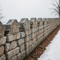 stone wall  on white