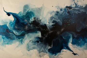 Abstract nebula using ink splatters and swirls