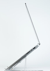 Laptop side profile on stand
