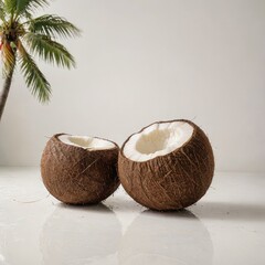 coconut on a white  background