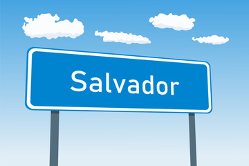 Salvador city sign in Brazil