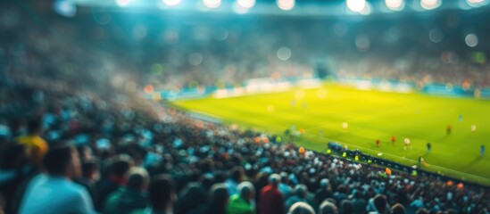 Blurry image of a soccer match crowd. - Powered by Adobe