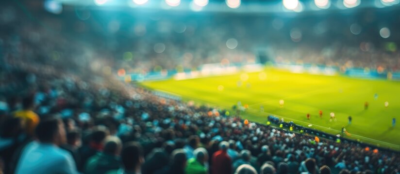 Blurry image of a soccer match crowd.