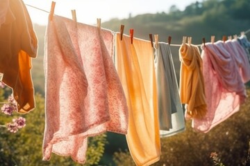 washed clothes on wipes in summer time