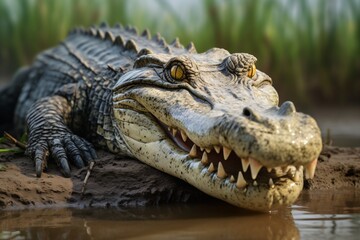Fototapeta premium Closeup of a crocodile or alligator