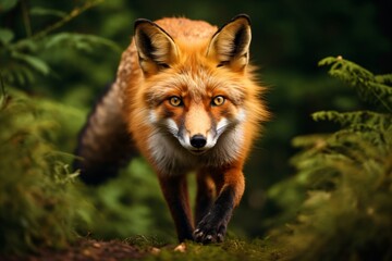 Fototapeta premium Closeup of a red fox in the jungle