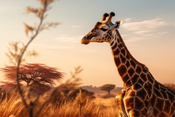 Closeup portrait of a giraffe face