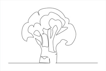 continuous one single line drawing. One line art concept for fresh vegetable icon. Vector illustration