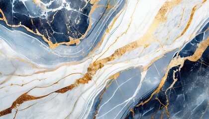 Textured of the blue marble background. Gold and white patterned natural of dark blue marble...