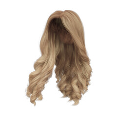 Naklejka premium 3d render princess style wavy blonde hair isolated