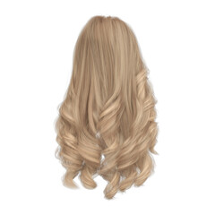 Naklejka premium 3d render princess style wavy blonde hair isolated