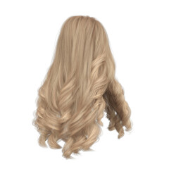 Fototapeta premium 3d render princess style wavy blonde hair isolated